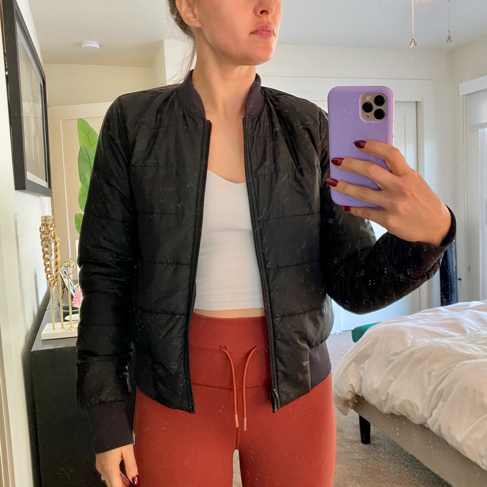Lululemon Black Reversible Bomber jacket